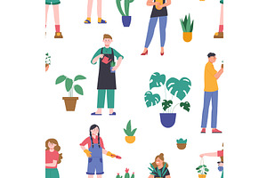 Planting characters. Young people, an Object Illustration by LadadikArt