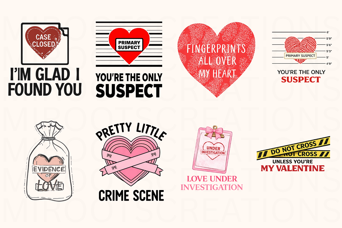 True Crime Valentine PNG Bundle, an Object Graphic by MIRoots Design Studio (Photo 3 of 6)