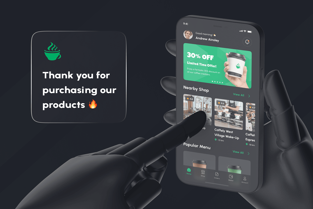 Coffee Shop App UI Kit, an UI Kit Template by Digital_Fantasies (Photo 8 of 8)