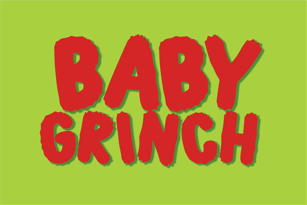 Baby Grinch - Playful Textured Font, a Sans Serif Font by KiddoGlyphs Studio (Photo 1 of 4)
