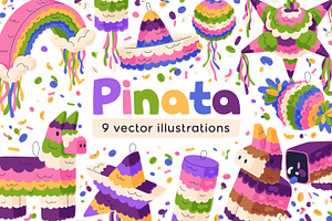 Pinata, Mexican holiday toys set, an Object Illustration by Good Studio