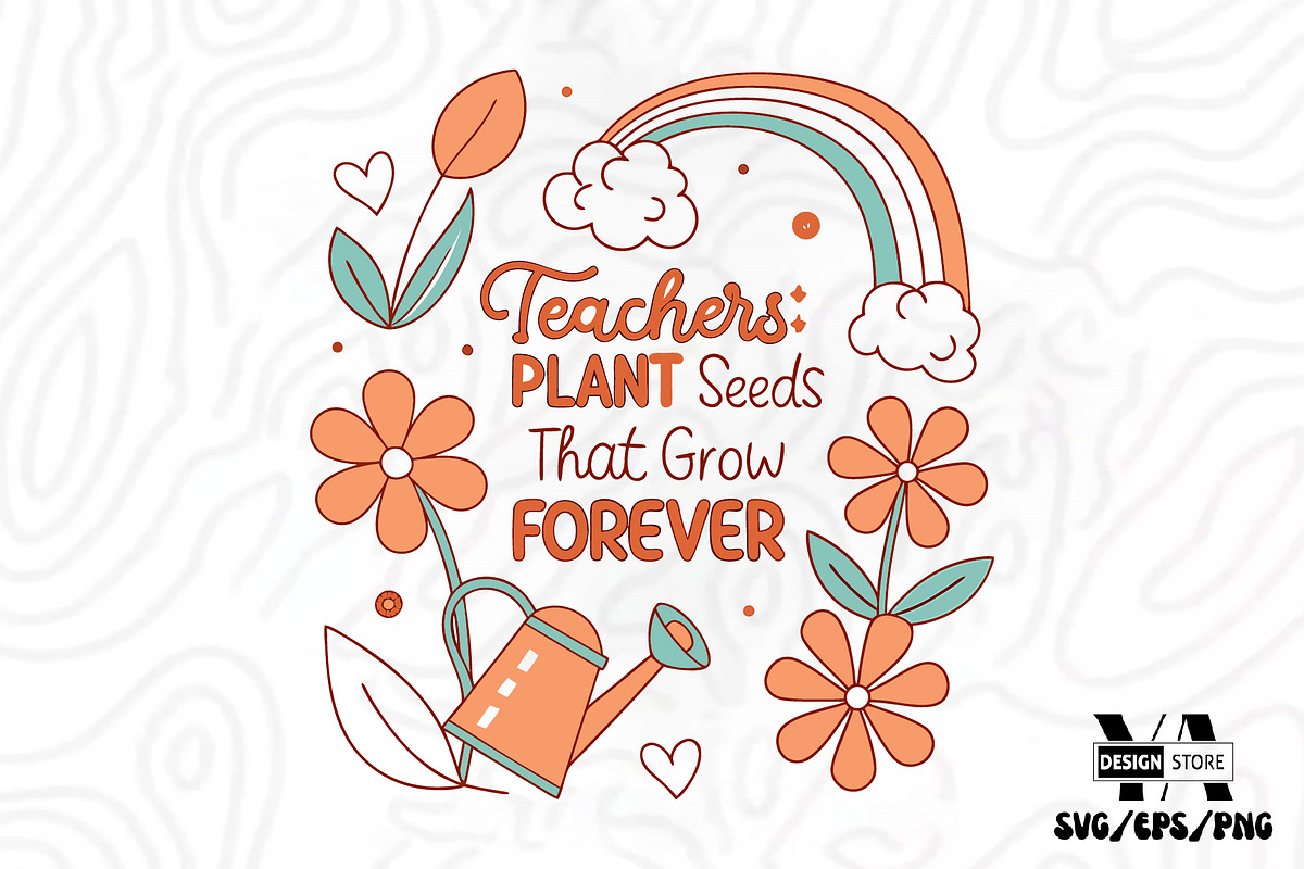Teacher Boho Floral SVG PNG Bundle, an Illustration by Ya_ Design Store (Photo 2 of 17)