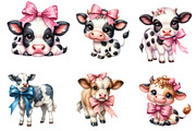 Cute Baby Cow Watercolor Clipart, an Illustration by CreationArt (Thumbnail 3 of 6)