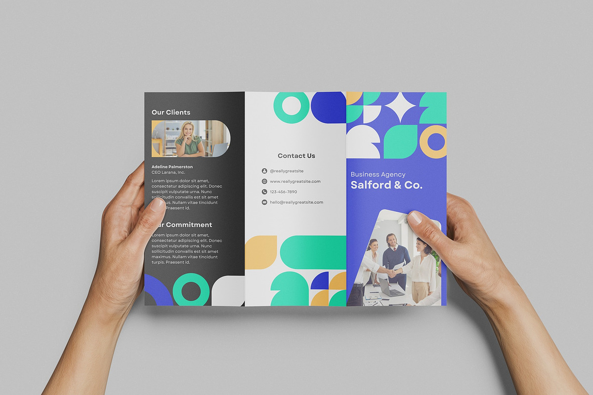 Trifold Brochure Mockup, a Books & Magazine Mockup by UFR_GRAPHIC (Photo 2 of 4)