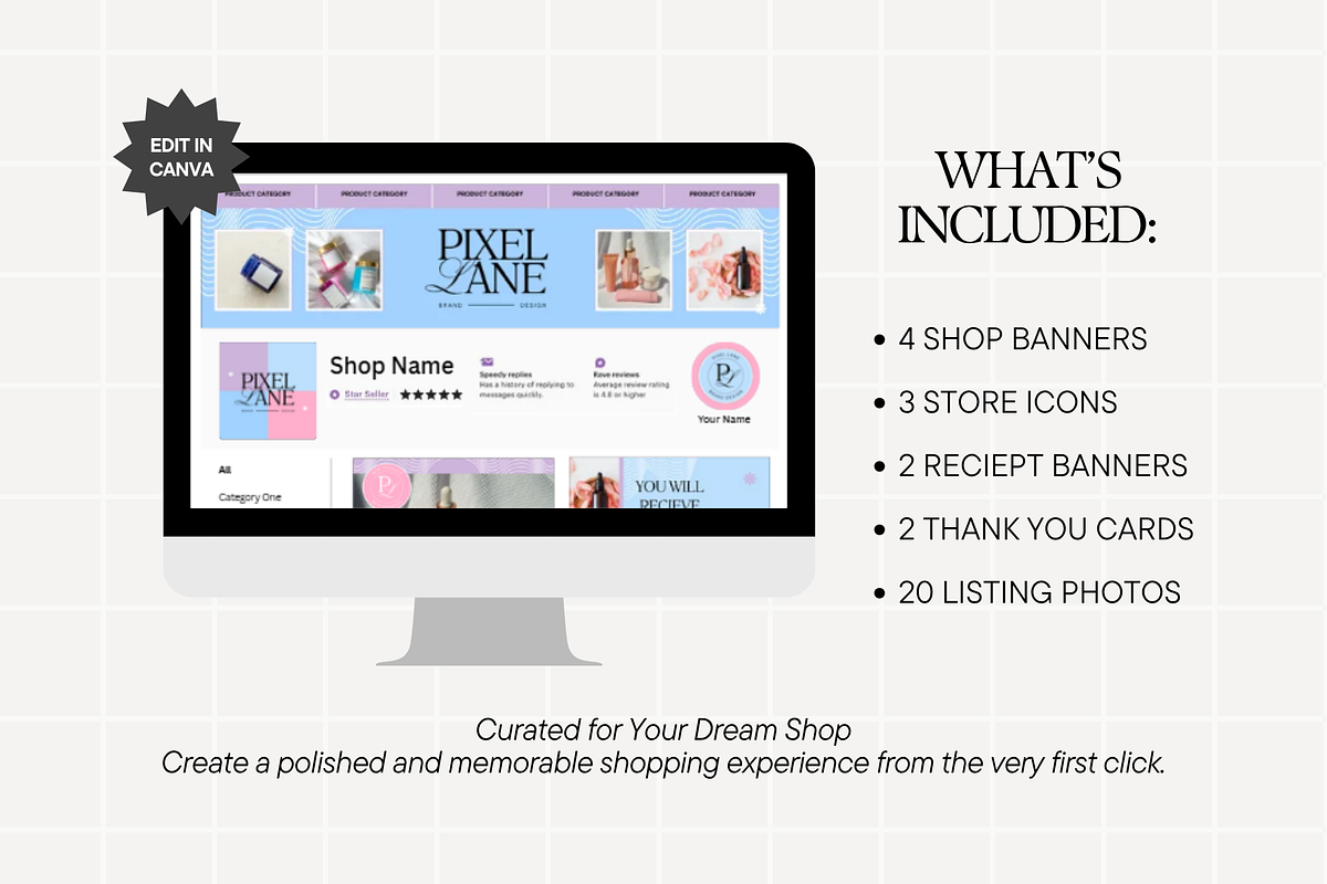 Pastel Etsy Shop Kit, a Branding & Logo Template by Anna Design Studio (Photo 2 of 8)