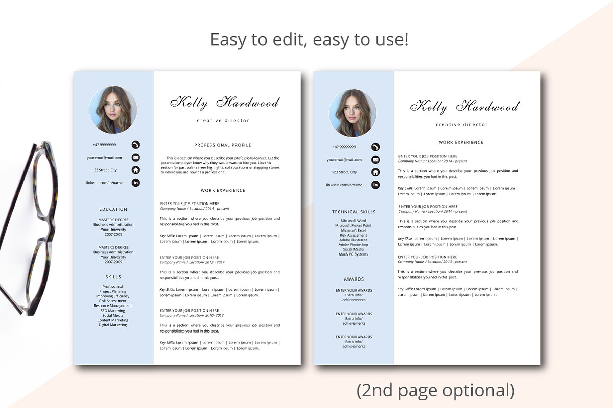 Creative Director Resume Template, a Resume Template by Annakristal (Photo 2 of 5)