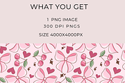 Coquette Cherry Seamless Pattern, an Illustration by Anca Digital Vibe (Thumbnail 2 of 4)