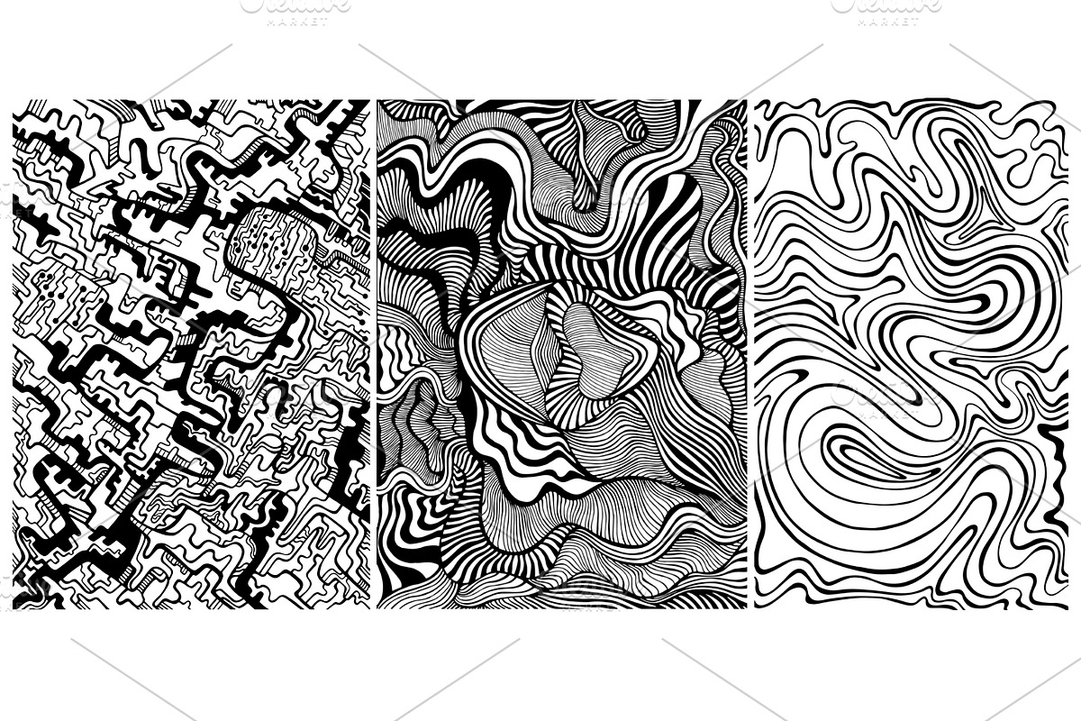 Set of 20 Psychedelic Coloring Page, a Decorative Illustration by Space_Oleandr (Photo 5 of 8)