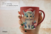 Watercolor Christmas Cats | Kittens, an Illustration by Dazzling Art Boutique (Thumbnail 9 of 10)