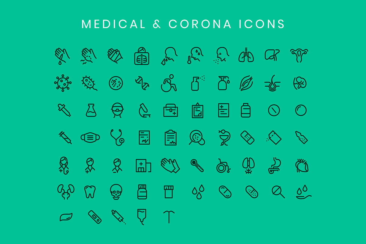 65 Corona & Medical icons (line), an Outline Icon by Pixelstudio (Photo 1 of 2)