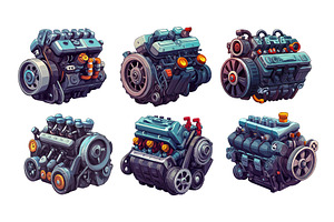 Cartoon engines. Car and truck, an Illustration by Stock-Smart-Start