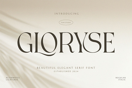 GLORISE | elegant serif font, a Serif Font by ToniStudio