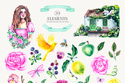 Garden Whispers Watercolor clipart, a Decorative Illustration by SashaKondr (Thumbnail 7 of 13)
