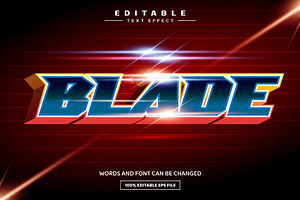 Blade 3D Editable Text Effect