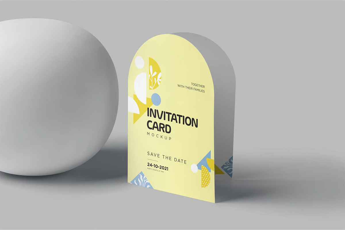 Arch Shaped Invitation Card Mockups, an Advertising Mockup by megostudi0 (Photo 5 of 6)