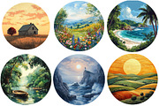 Nature & Landscape Watercolor Bundle, an Illustration by Pixels.Craft (Thumbnail 4 of 6)