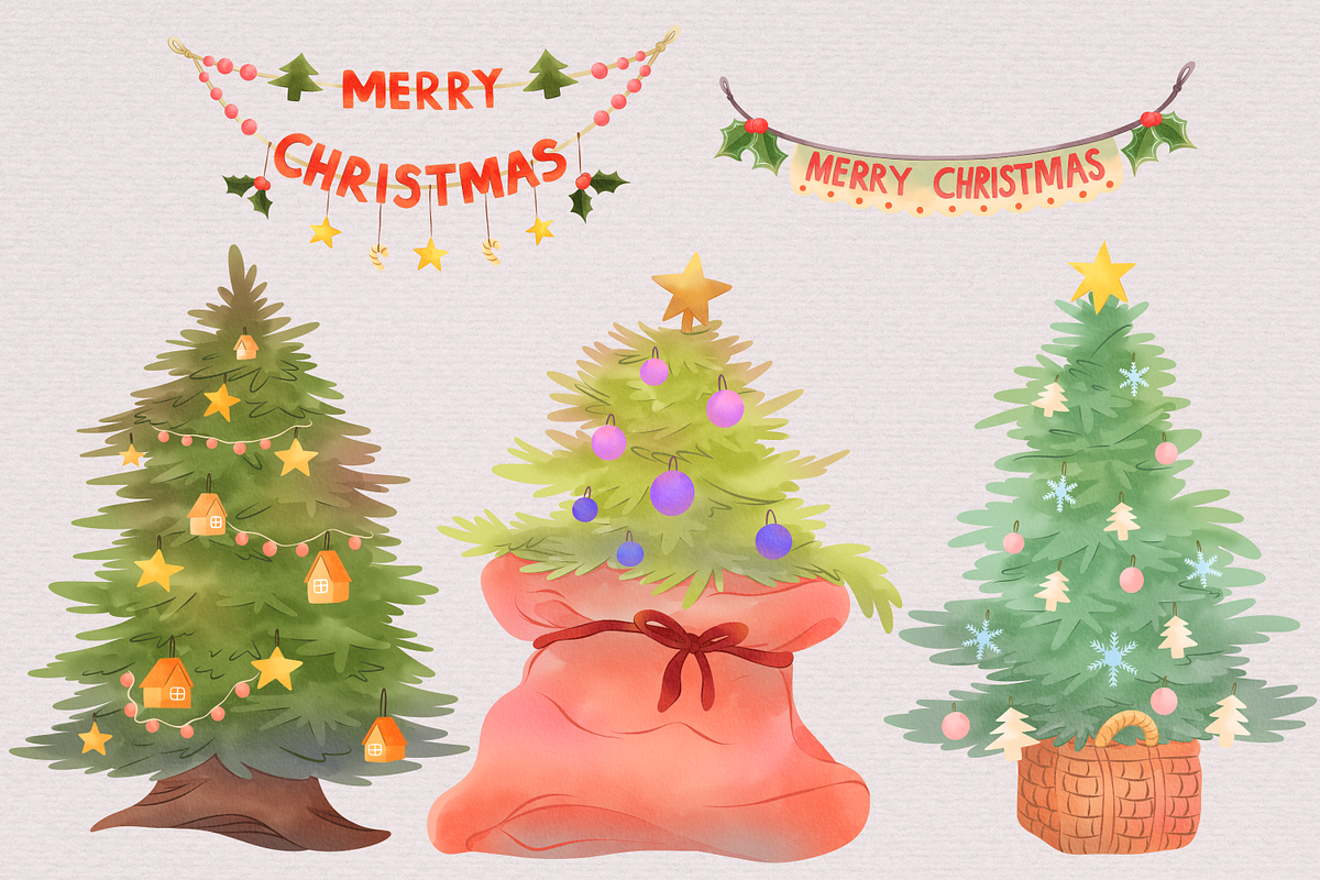 Merry Christmas Watercolor Pax, an Object Graphic by Tempcraft (Photo 3 of 8)