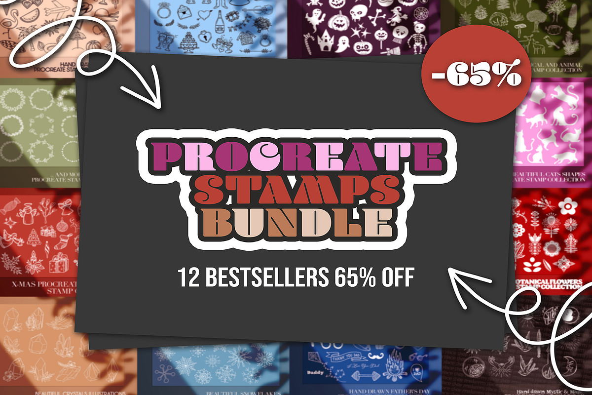 Procreate Stamps Bundle Brushes, a Brush Add-On by MakeMyPlaceDesign (Photo 1 of 4)