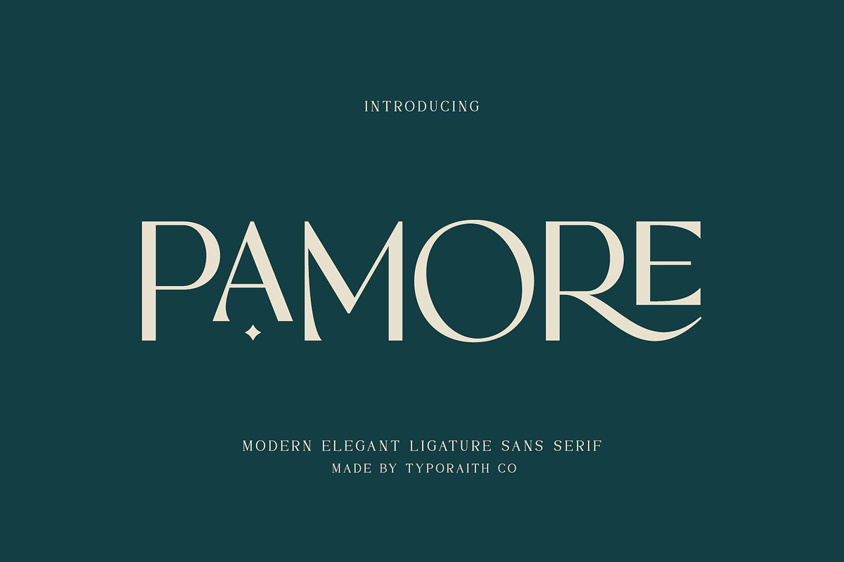 Pamore | Elegant Ligature Sans Serif, a Sans Serif Font by Typoraith Co (Photo 4 of 13)