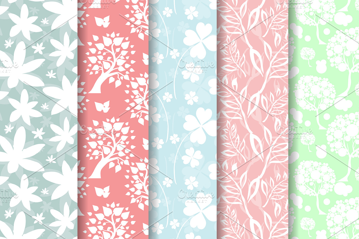 18 Floral Seamless Patterns Set preview 3