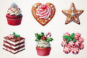 Christmas Candy Canes & Sweets Clipa, an Illustration by RobertsArt (Thumbnail 2 of 7)