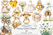 Honey Goose Watercolor Clipart, a Seasonal Illustration by Design Market (Thumbnail 1 of 5)