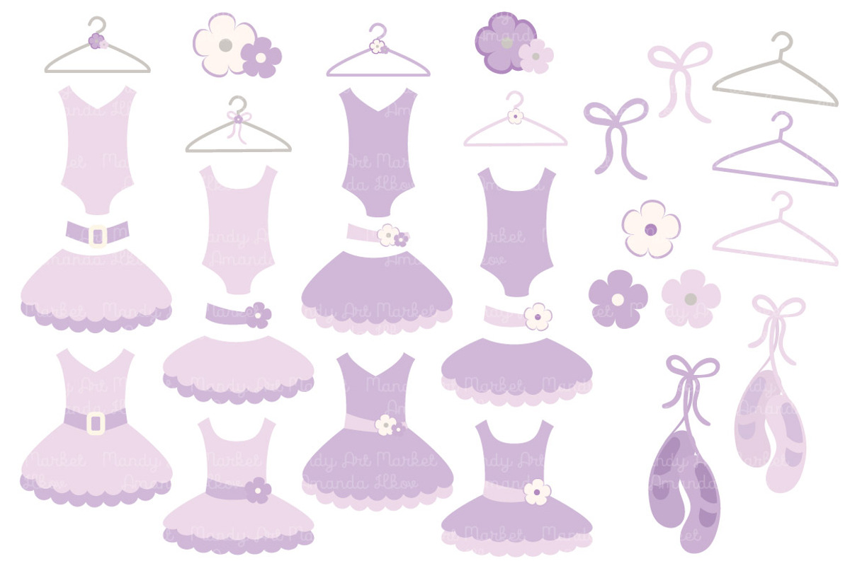 Lavender Ballet Tutus Clipart, an Illustration by Amanda Ilkov (Photo 2 of 2)