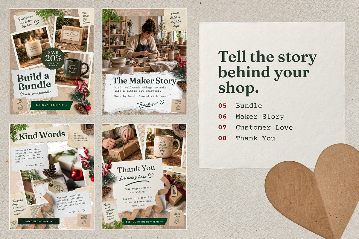 Maker's Holiday Canva Marketing Kit, a Marketing Template by noggindoodle (Photo 4 of 9)
