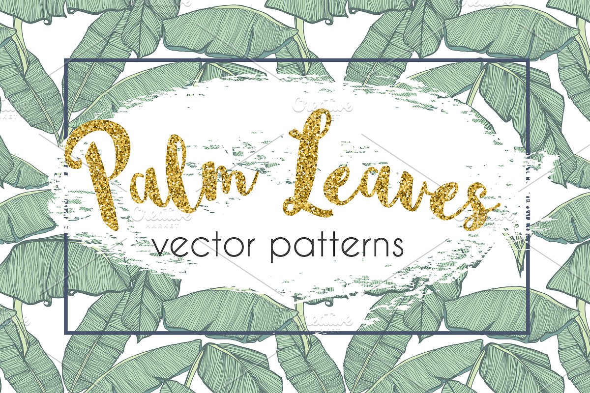 Tropical palm leaves patterns, a Pattern Graphic by Julia Bilenko (Photo 1 of 7)