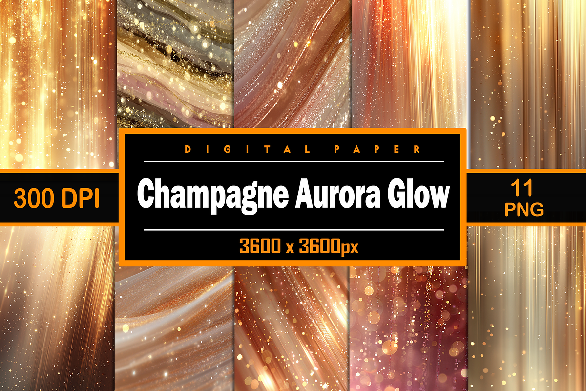 Champagne Aurora Glow, a Pattern Graphic by Printable Treasure (Photo 1 of 3)