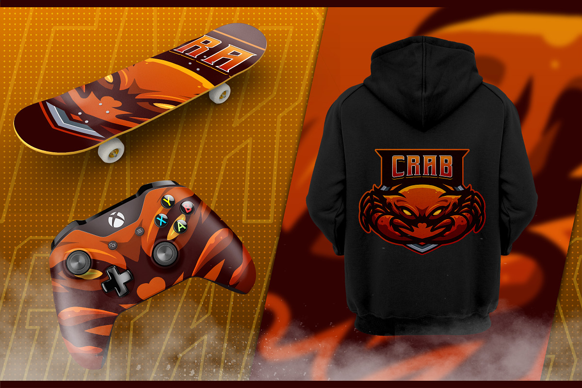 Crab - Mascot Esport Logo Template, a Branding & Logo Template by FNR Graphics (Photo 4 of 5)