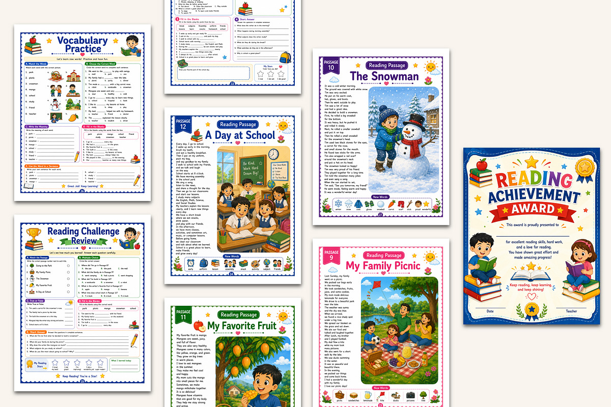 Reading Comprehension Workbook, a Stationery Template by Designmela01 (Photo 4 of 5)