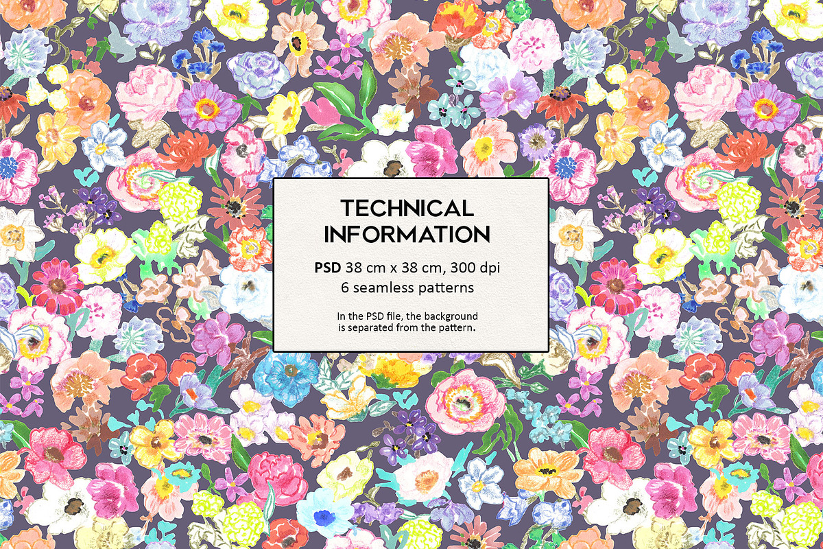 Millefleurs. Floral patterns, a Pattern Graphic by emeraldthue (Photo 2 of 7)