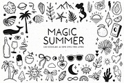 Magic Summer doodles and line art, a Seasonal Illustration by harmonia_green_art (Thumbnail 1 of 7)