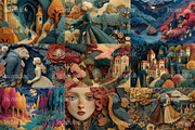 50 Fairytale Cut Paper Collages, a Person Illustration by Incomelion (Thumbnail 5 of 13)