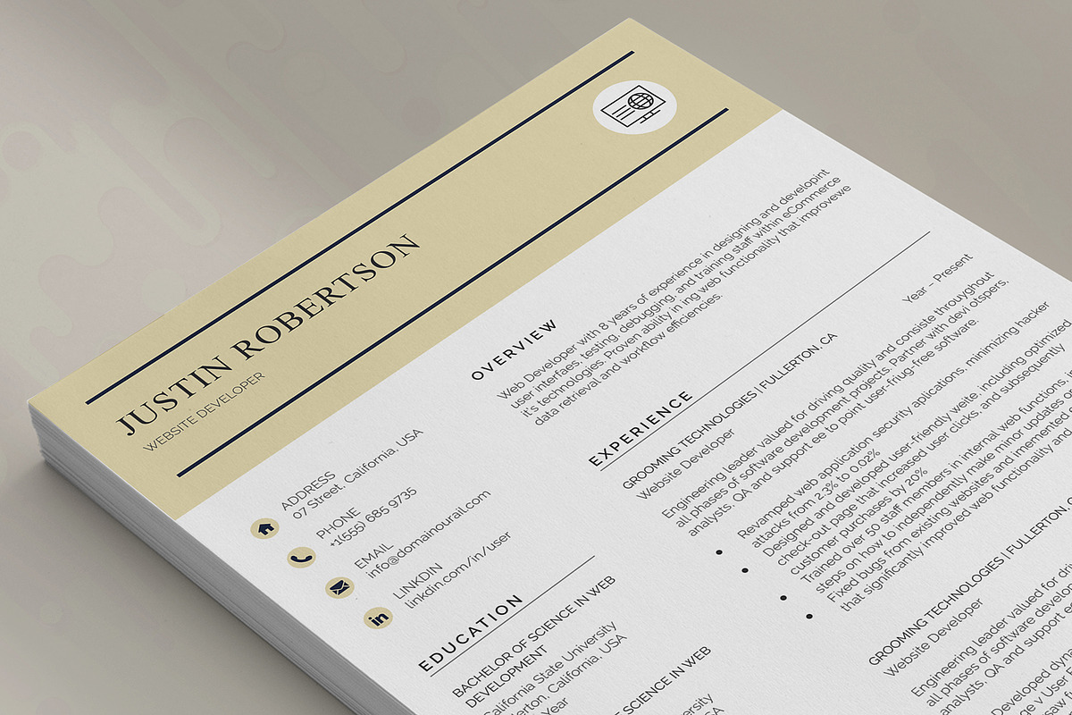 Resume Template, a Resume Template by DesignDevisers (Photo 7 of 10)