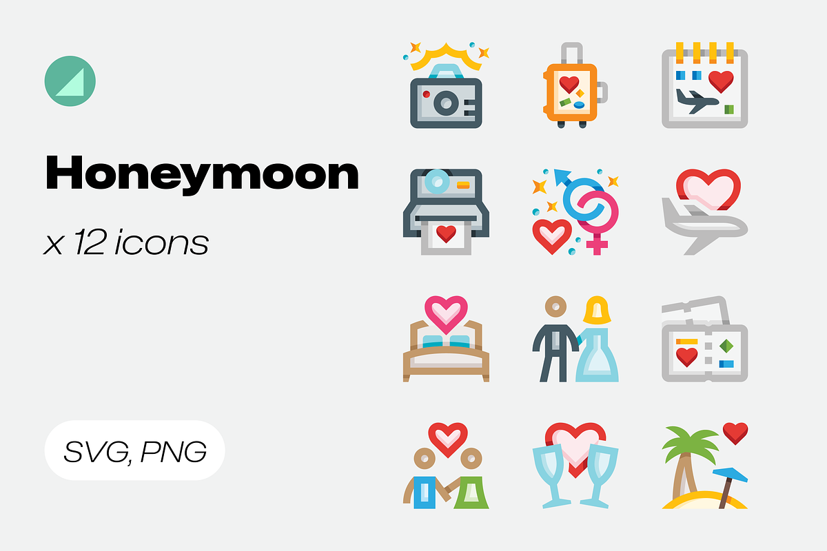 Basicons / Wedding / Honeymoon Icons, a Duotone Icon by Danil Polshin