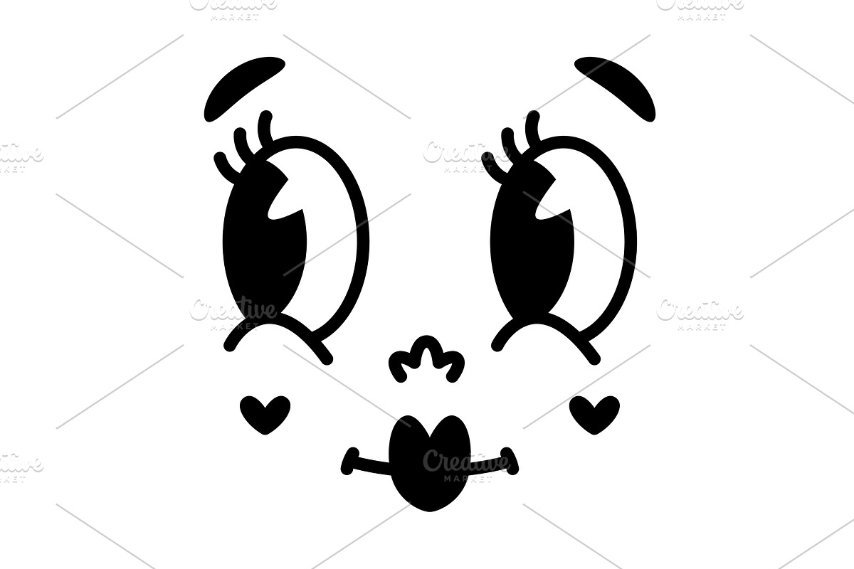 Retro Cartoon Mascot Face with Big, an Object Illustration by TopVectors