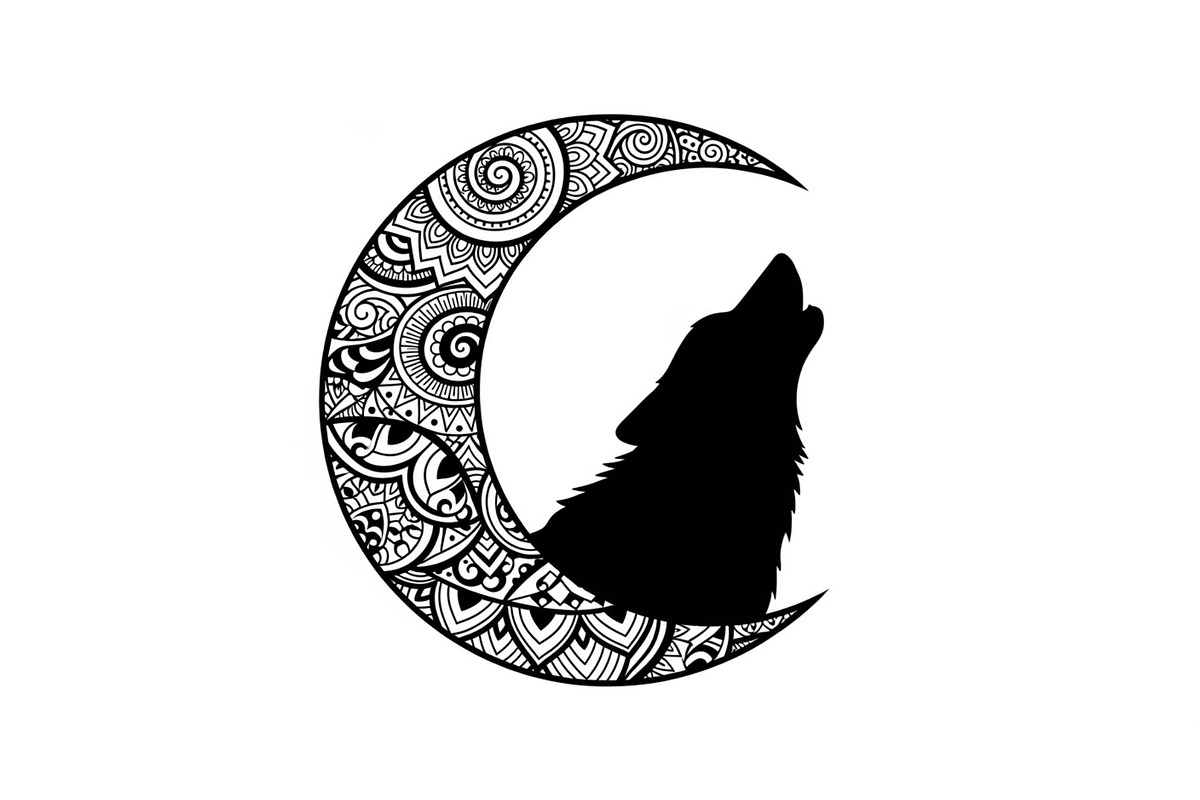 Mandala Moon Wolf SVG Bundle, an Illustration by Gaye Art (Photo 16 of 31)
