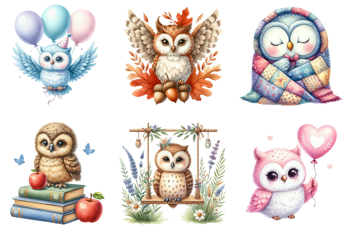 Cute Owl Sublimation, an Illustration by DreamArtGraphic (Photo 3 of 5)