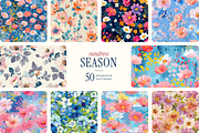 Sundress Season Painterly Florals, a Pattern Graphic by Ninterints (Thumbnail 1 of 10)