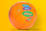 Orange Fruit Sticker/Label Mock Up, a Product Mockup by Little Type Factory (Thumbnail 5 of 7)