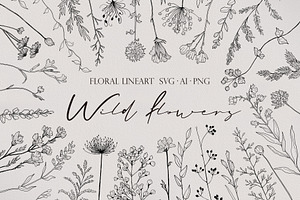 Wild Flower SVG AI PNG