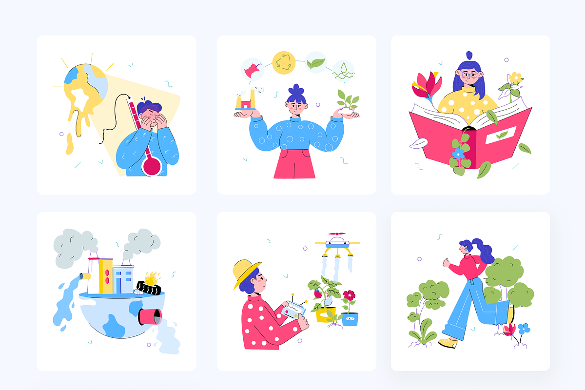 Animated Ecology Mini Illustrations, a Person Illustration by Prosymbols (Photo 6 of 11)