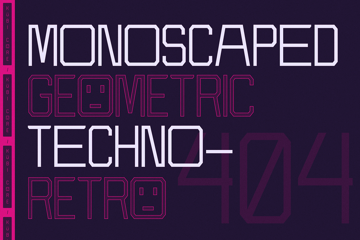 Kubicore | Techno Retro Display, a Sans Serif Font by gracetype_studio (Photo 4 of 12)