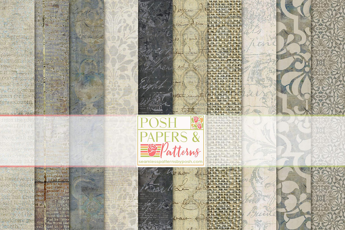 Vintage Ephemera Old Papers Bundle, a Pattern Graphic by Posh Papers & Patterns (Photo 4 of 24)