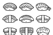 390 Sushi Restaurant Icons, an Outline Icon by adenpinkstore (Thumbnail 5 of 13)