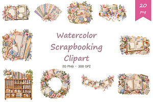 Watercolor Scrapbooking Clipart