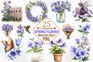 Spring Campanula Flower Clipart, an Illustration by RobertsArt