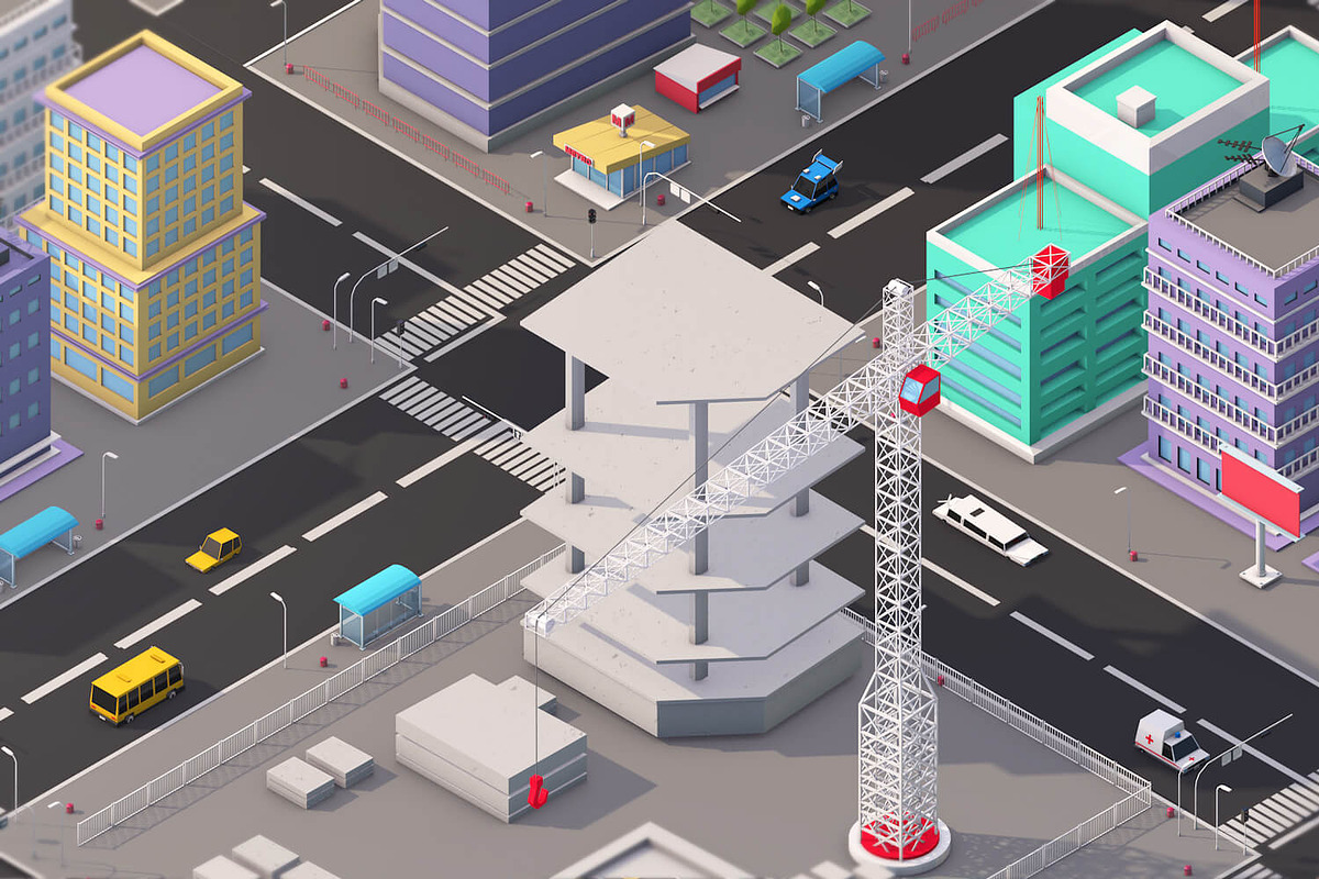 Low Poly Megapolis City Pack 1, an Architecture 3D Model by Anton Moek (Photo 8 of 13)